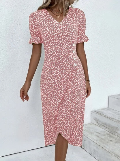 🌷Women's Floral V-neck Printed Dress