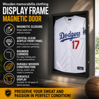 🧥Wooden Memorial Jersey Display Frame (Magnetic Door) – Keep Your Sweat & Love In Perfect Condition!