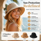 Women's Bowknot Wide Brim Sun Protective Hat