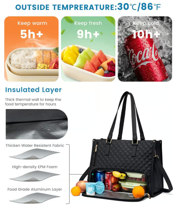🔥3 in 1 Lunch Tote Bag for Women🎁Free Matching Wallet⏰