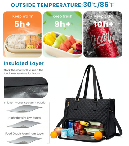 🔥3 in 1 Lunch Tote Bag for Women🎁Free Matching Wallet⏰