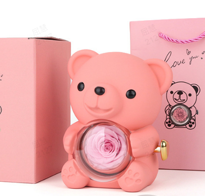 🌹💝Cute Teddy Bear with Preserved Rose 🧸