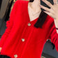 💫💫[Geschenk für Frauen] Frauen lose slouchy Faux Kaschmir Knopf vorne Strickjacke Pullover