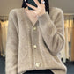 💫💫[Geschenk für Frauen] Frauen lose slouchy Faux Kaschmir Knopf vorne Strickjacke Pullover