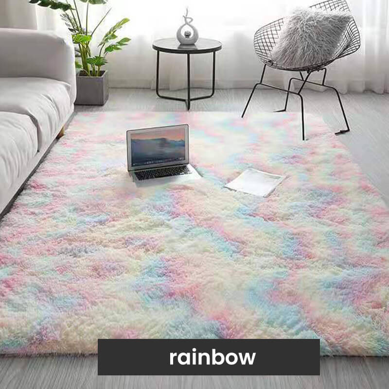 🔥 Gradient Color Plush Floor Mat