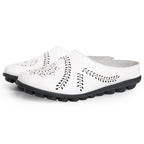 Loose-fitting slippers with a floral cutout, suitable for all foot types