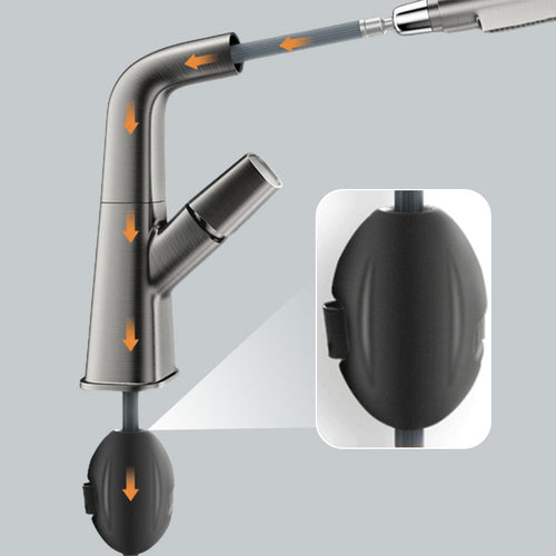 1 Hole Bathroom Faucet with Pull Out Sprayer