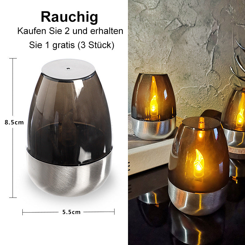 Solar Power Tea Lights Outdoor Flameless Flicker IP65 Waterproof Table Lamp LED Candles with Dusk to Dawn Sensor for Lantern Garden Camping Party Home Decorations Warm Color