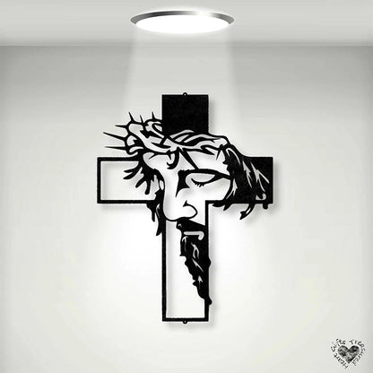 ✝️Metal Jesus and Cross Wall Art: Christian Home Decor🎄