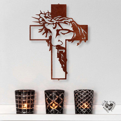 ✝️Metal Jesus and Cross Wall Art: Christian Home Decor🎄