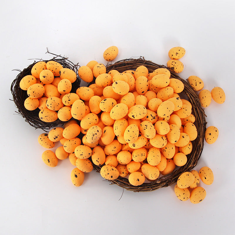 100pcs Easter Colored Foam Simulated Speckled Eggs