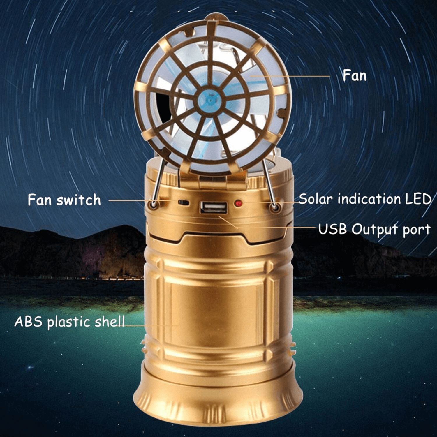 🔥Portable Solar Camping Light With Fan