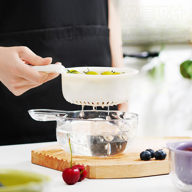 Multi-function Handheld Dual-Layer Draining Basket