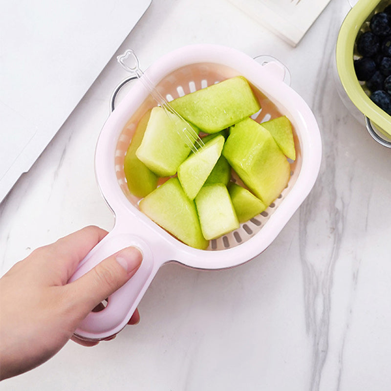 Multi-function Handheld Dual-Layer Draining Basket