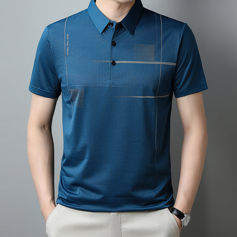 💥Men's Loose Cool Breathable Lapel T-Shirt