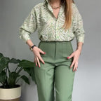 💐 Women's Printed Button-Up Shirt & Pants (High-end Fabric 2-Piece Set)