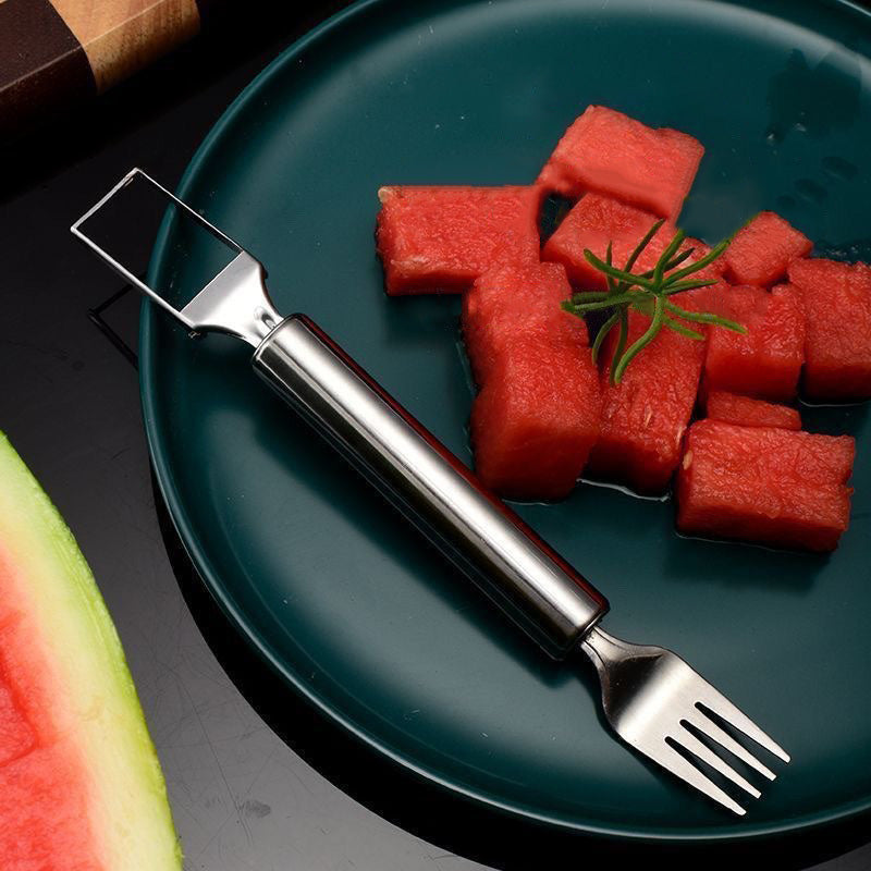 🍉2 in 1 Stainless Steel Fruit Cutter Fork Slicer