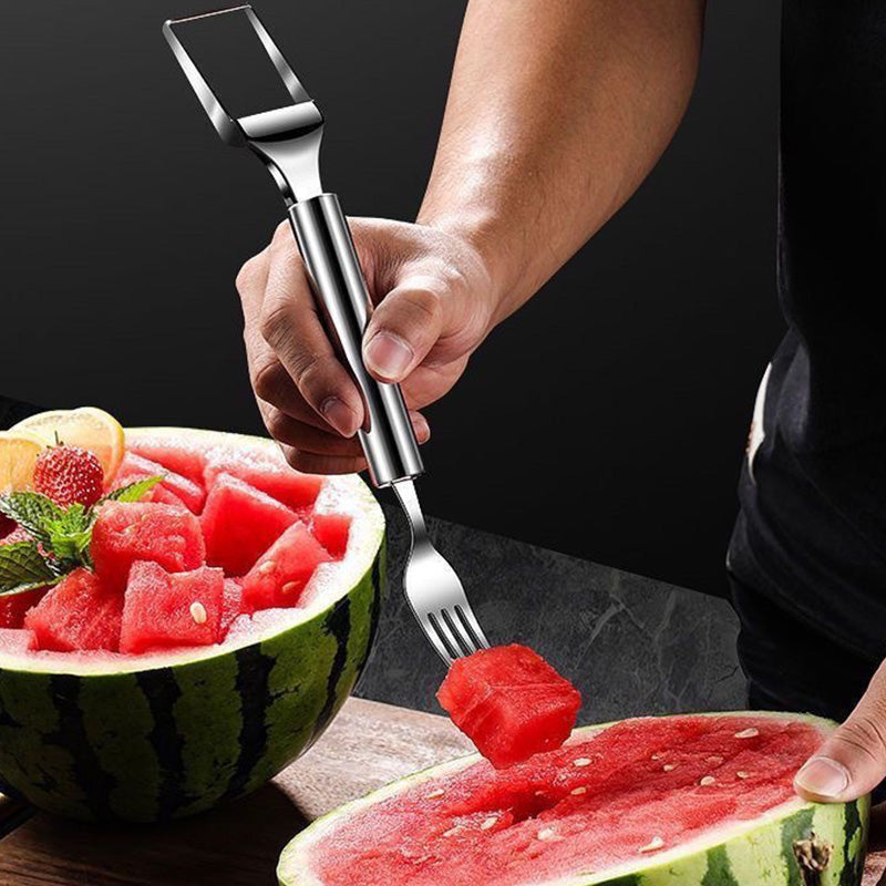 🍉2 in 1 Stainless Steel Fruit Cutter Fork Slicer