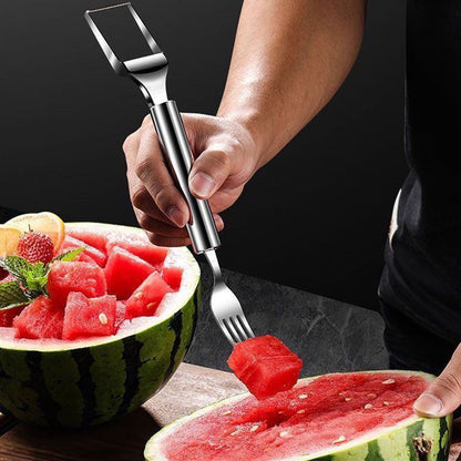 🍉2 in 1 Stainless Steel Fruit Cutter Fork Slicer