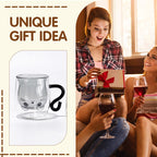 Adorable Cat Design Double-Wall Glass Mug