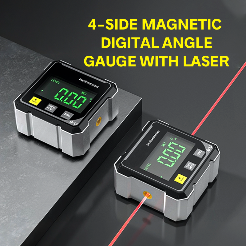 📐4-Side Magnetic Digital Angle Gauge with Laser