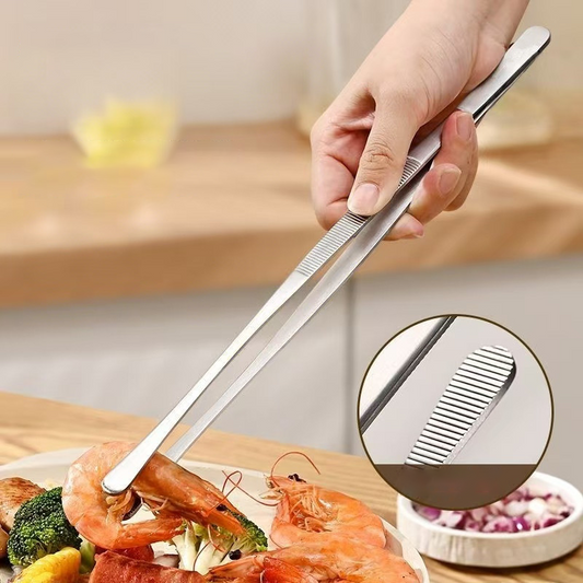 🔥Multi-purpose Stainless Steel Anti-slip BBQ & Baking Tongs