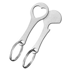 2 Pieces Stainless Steel Shopping Trolley Token Keyrings