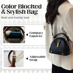 👜  Color-Blocked Bag – Stylish, Metal Hardware, Multi-Way 🧳