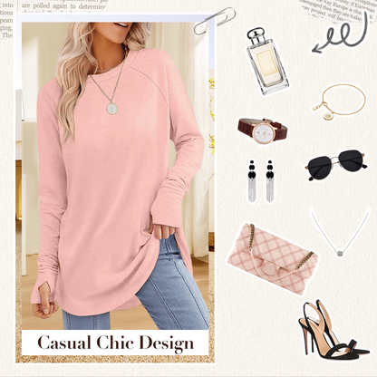 🍂🔥Women's Casual Long Sleeve Round Neck Top