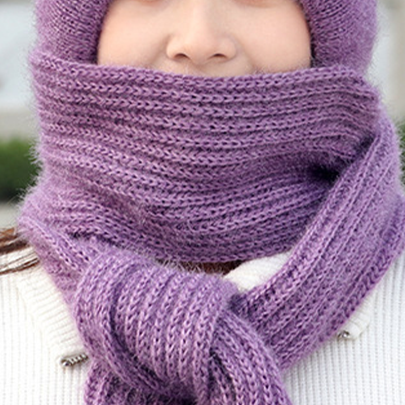All-in-One Knit Hat & Scarf