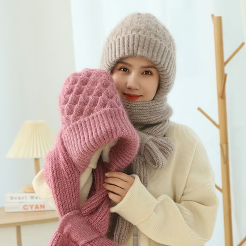 All-in-One Knit Hat & Scarf