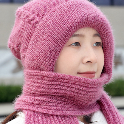 All-in-One Knit Hat & Scarf