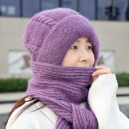 All-in-One Knit Hat & Scarf
