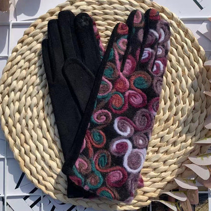 Women's Winter Warm Printed Gloves