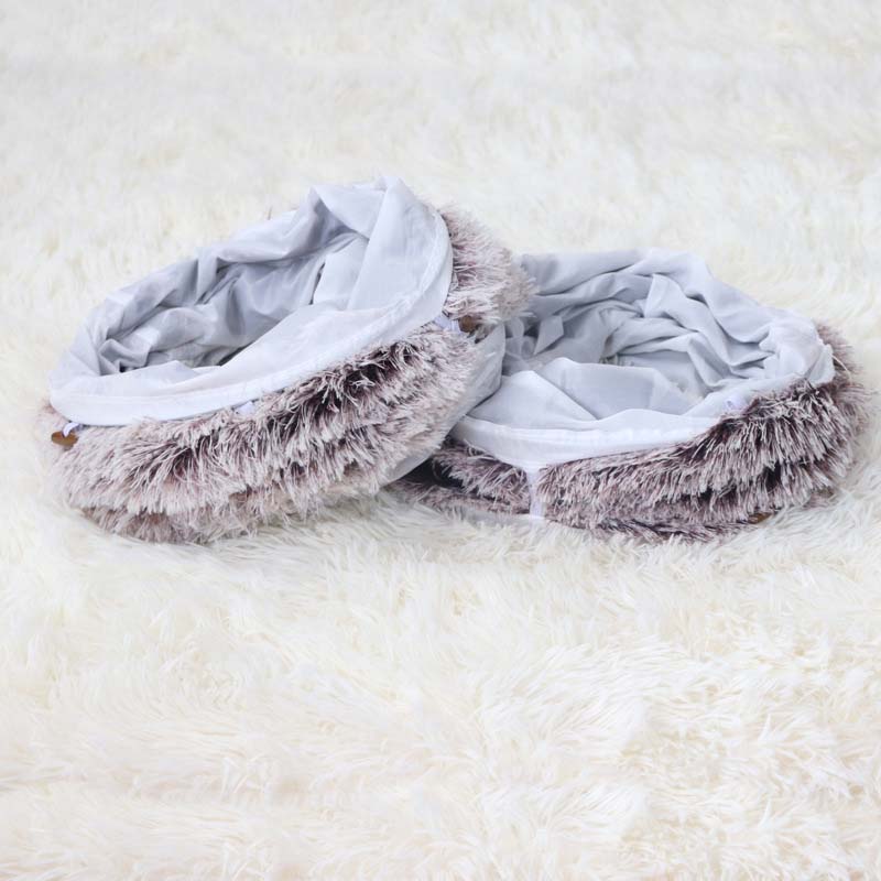 2-in-1 Foldable Indoor Soft Round Cat Tunnel Bed