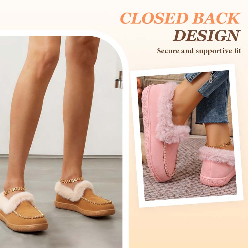 🍂Fuzzy Closed Back Slippers for Women