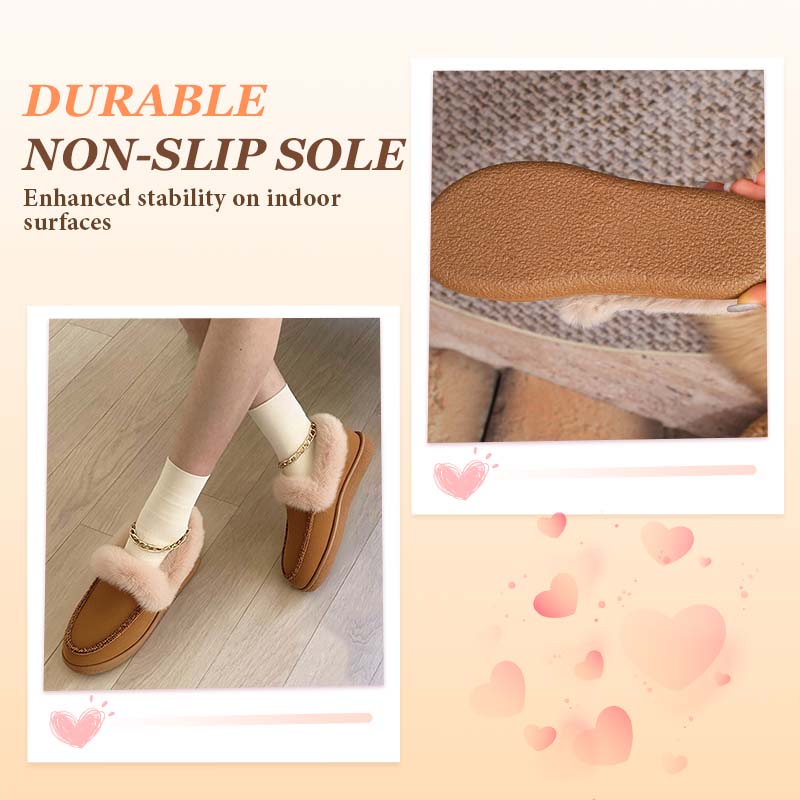 🍂Fuzzy Closed Back Slippers for Women