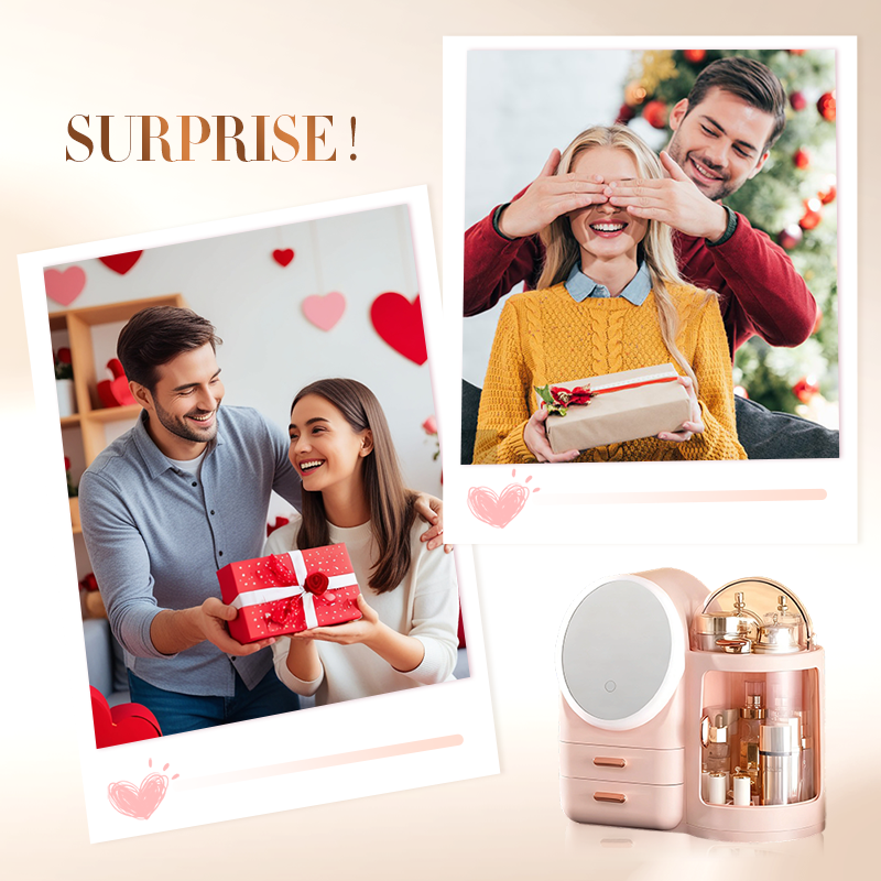 Large Makeup Organizer with LED Mirror