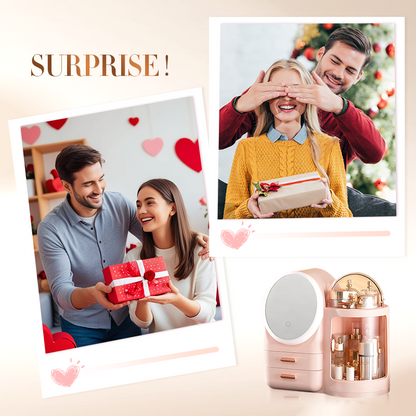 Large Makeup Organizer with LED Mirror