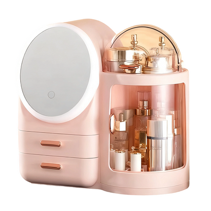Large Makeup Organizer with LED Mirror