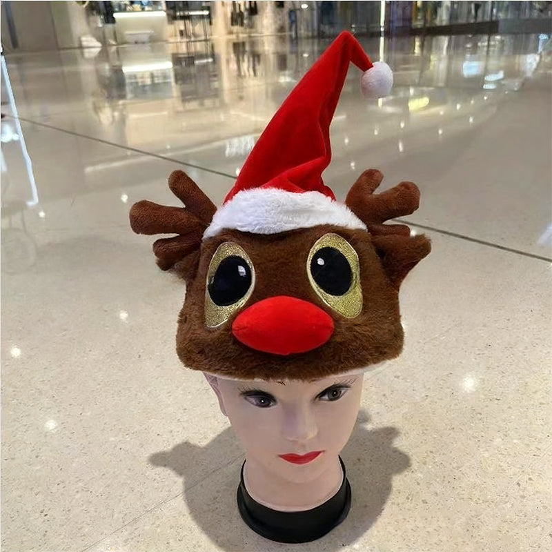 Interactive Plush Christmas Character Hat