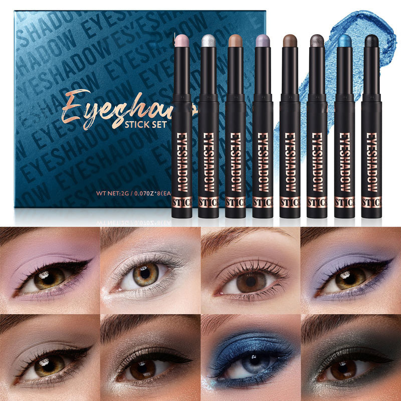 🎄50K+ SOLD! 🎁✨8 Colors Glitter Eyeshadow Stick Waterproof & Long-Wearing & Multi-Use