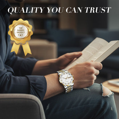 💥Men's Stainless Steel Waterproof Business Watch