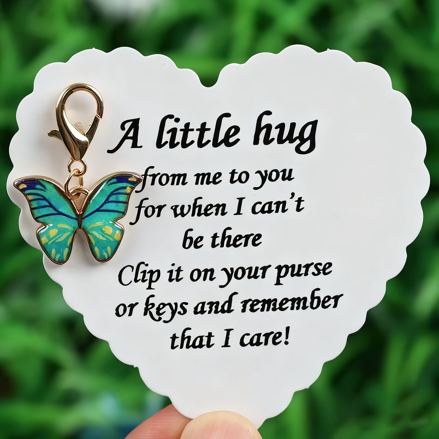 🦋💝Elegant Butterfly Charm with Warm Card