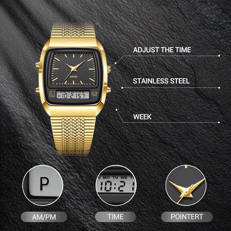 💥LIEBIG Roman Retro Dual System Multi-Function Digital Sports Watch⌚️