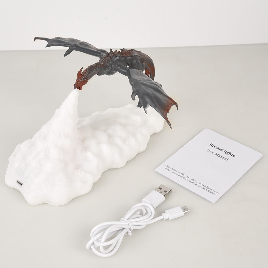 🔥3D Printed Dynamic Balance Dragon LED Night Light🐲