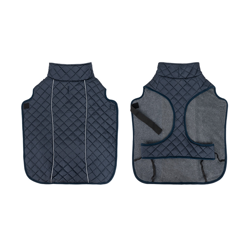 Outdoor Reflective Dog Jacket - Windproof Warm Coat with Secure Leash Opening (Red/Navy)