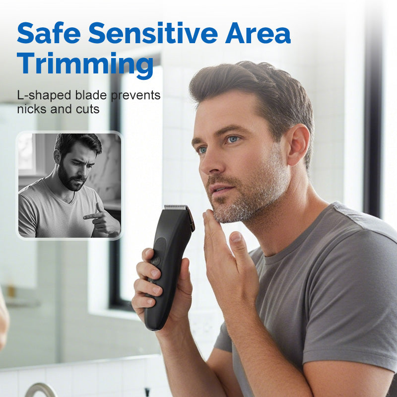 ✂️ Men's Digital Body Trimmer – L-Shaped Safety Blade, LED Display & 90-Min Runtime ✨