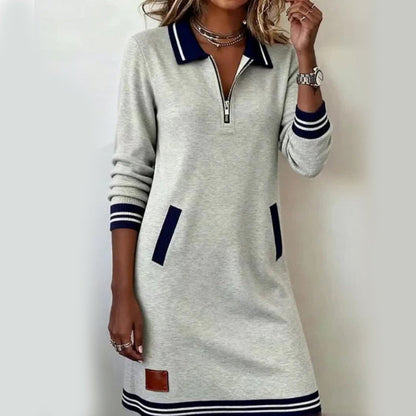 Women’s Fashion Collared Long-Sleeve Dress