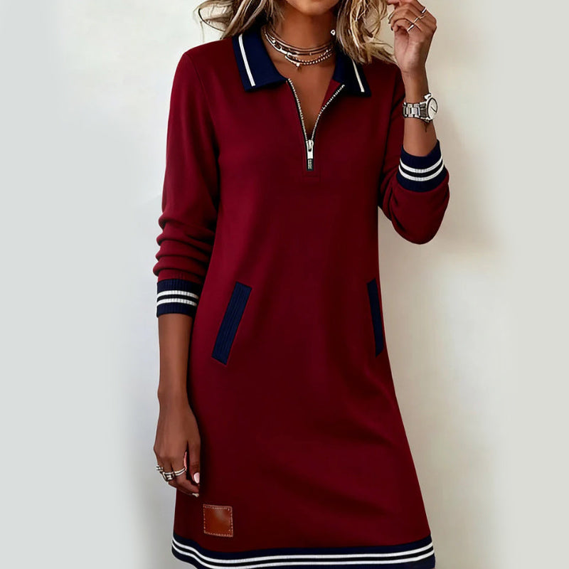 Women’s Fashion Collared Long-Sleeve Dress